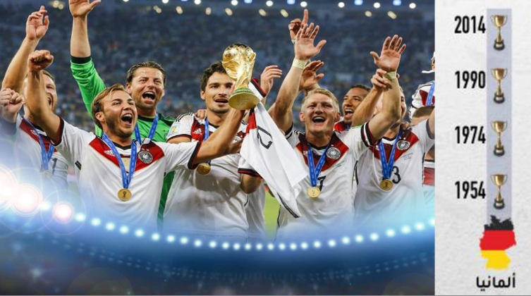 كم مرة فازت ألمانيا بكأس العالم